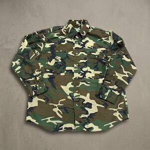 Vintage Game Winner Camo Hunting Shirt Mens XL Button Up Roll Tab 90s